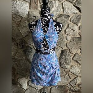 NWOT 2 Piece Purple Floral Swimsuit XS